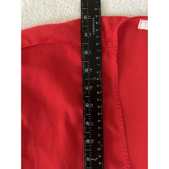 The Impeccable Pig Red Romper Flutter Sleeve/hem. V Neck Belted Size Medium - Picture 7 of 7